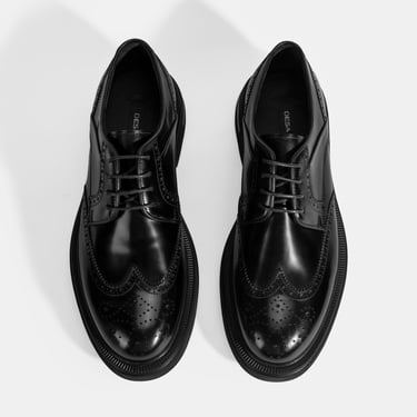  Erkek Siyah Bağcıklı Klasik Deri Ayakkabı