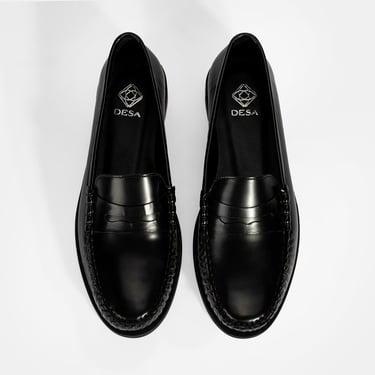  Kadın Siyah Klasik Deri Loafer