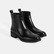 Kadın Siyah Fermuarlı Deri Bot