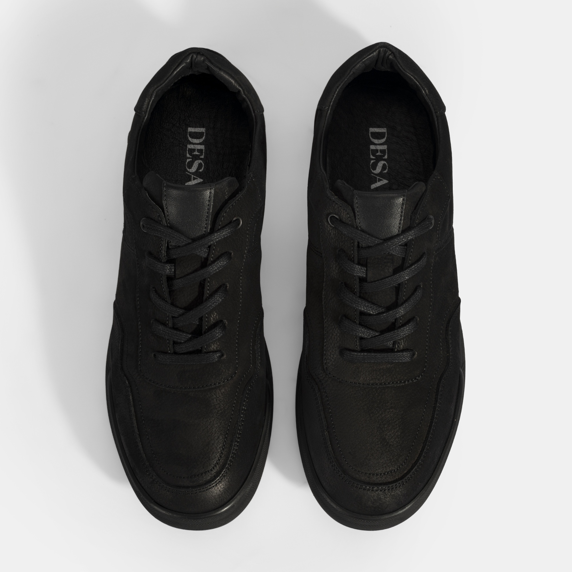 Erkek Siyah Bağcıklı Deri Spor Ayakkabı