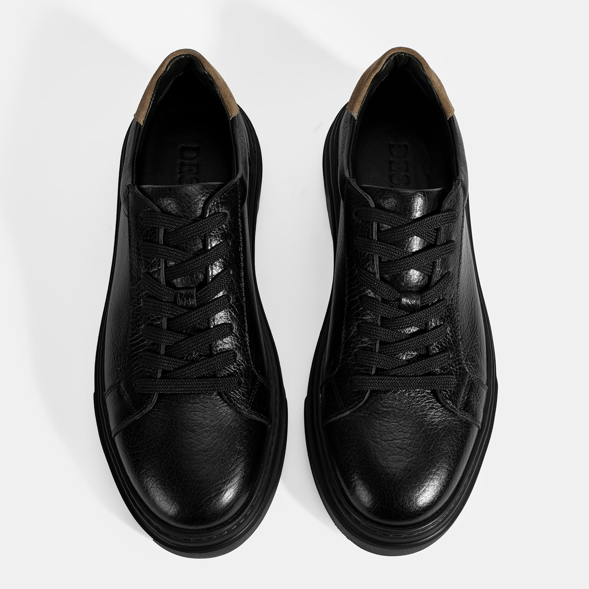 Erkek Siyah Bağcıklı Deri Günlük Ayakkabı