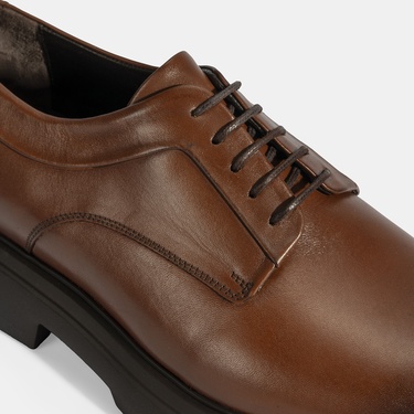  Erkek Taba Bağcıklı Deri Klasik Ayakkabı