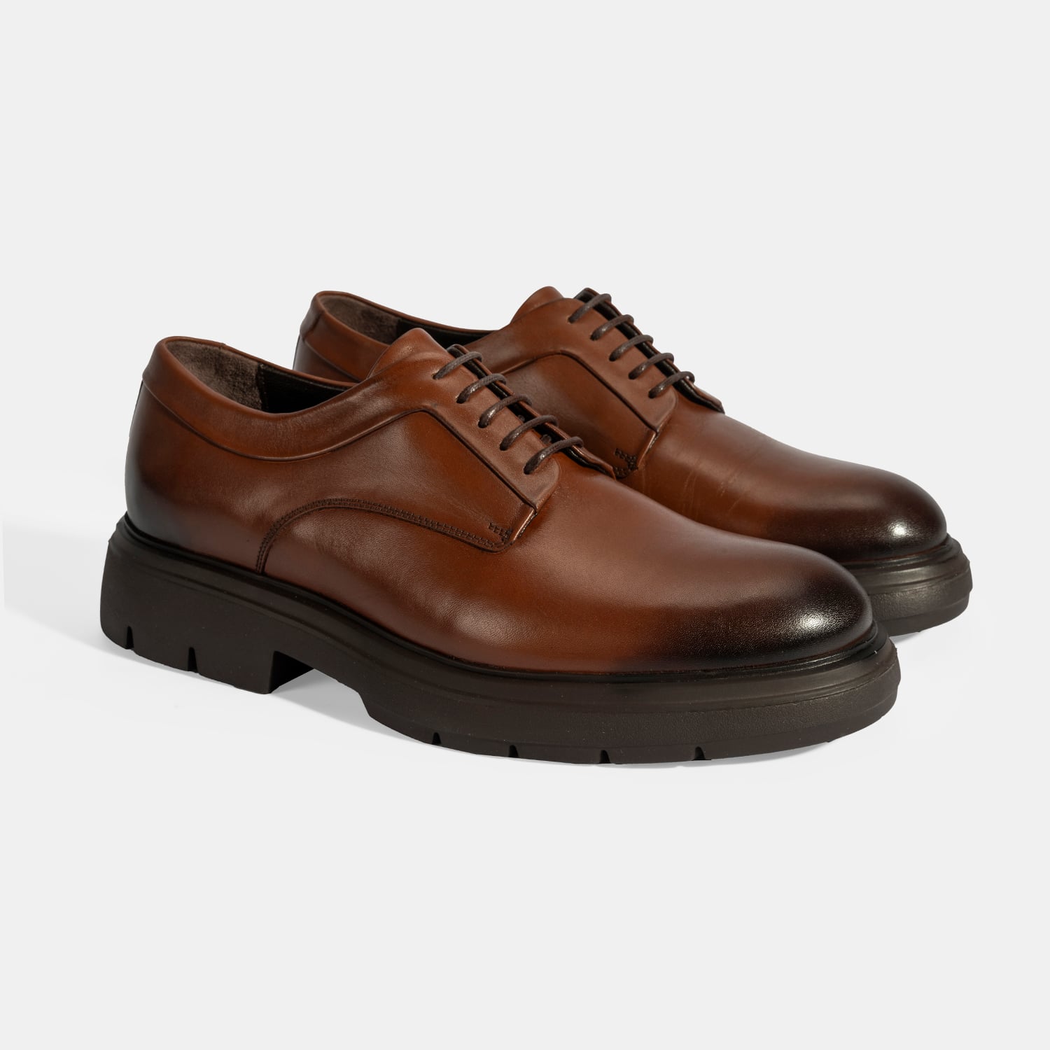  Erkek Taba Bağcıklı Deri Klasik Ayakkabı