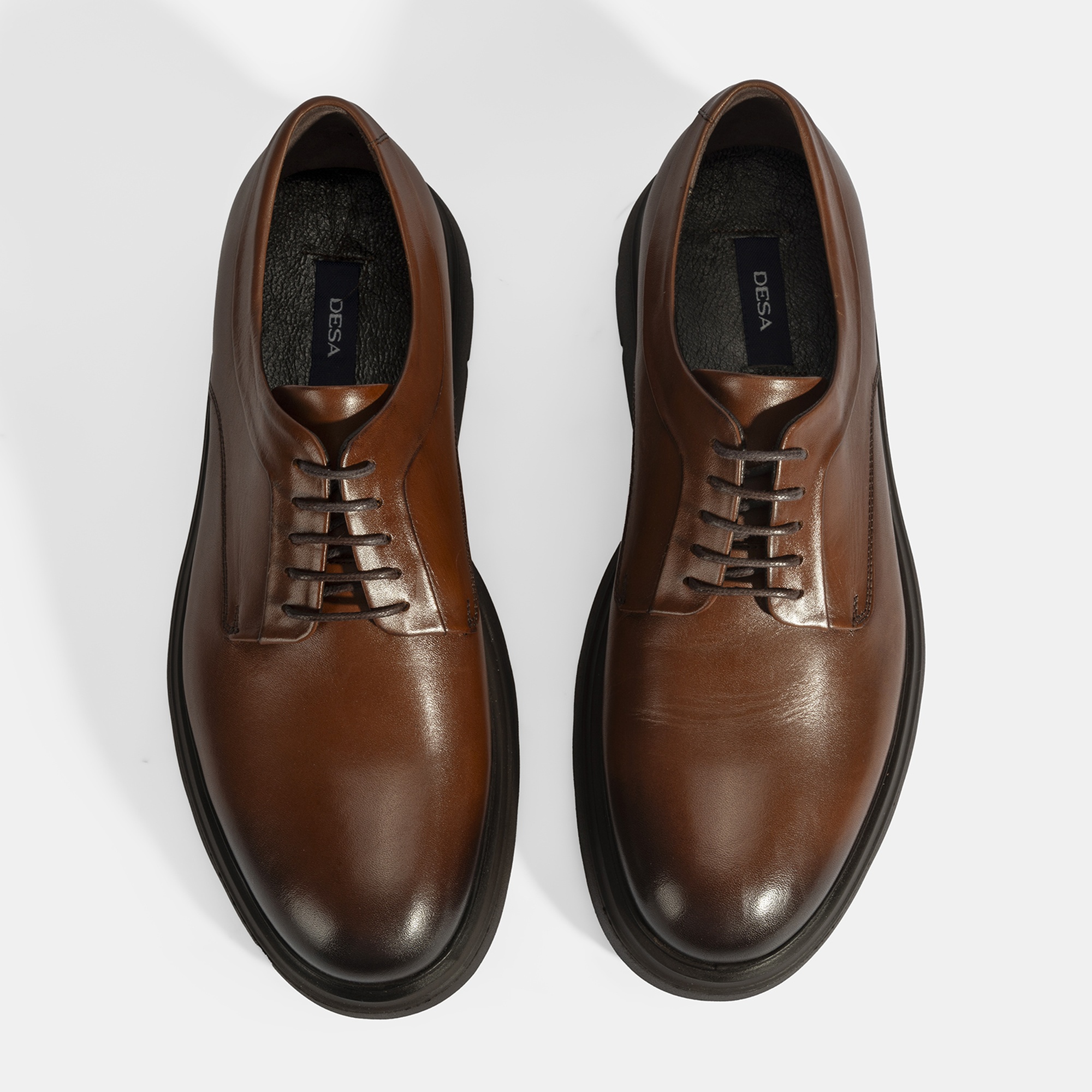 Erkek Taba Bağcıklı Deri Klasik Ayakkabı