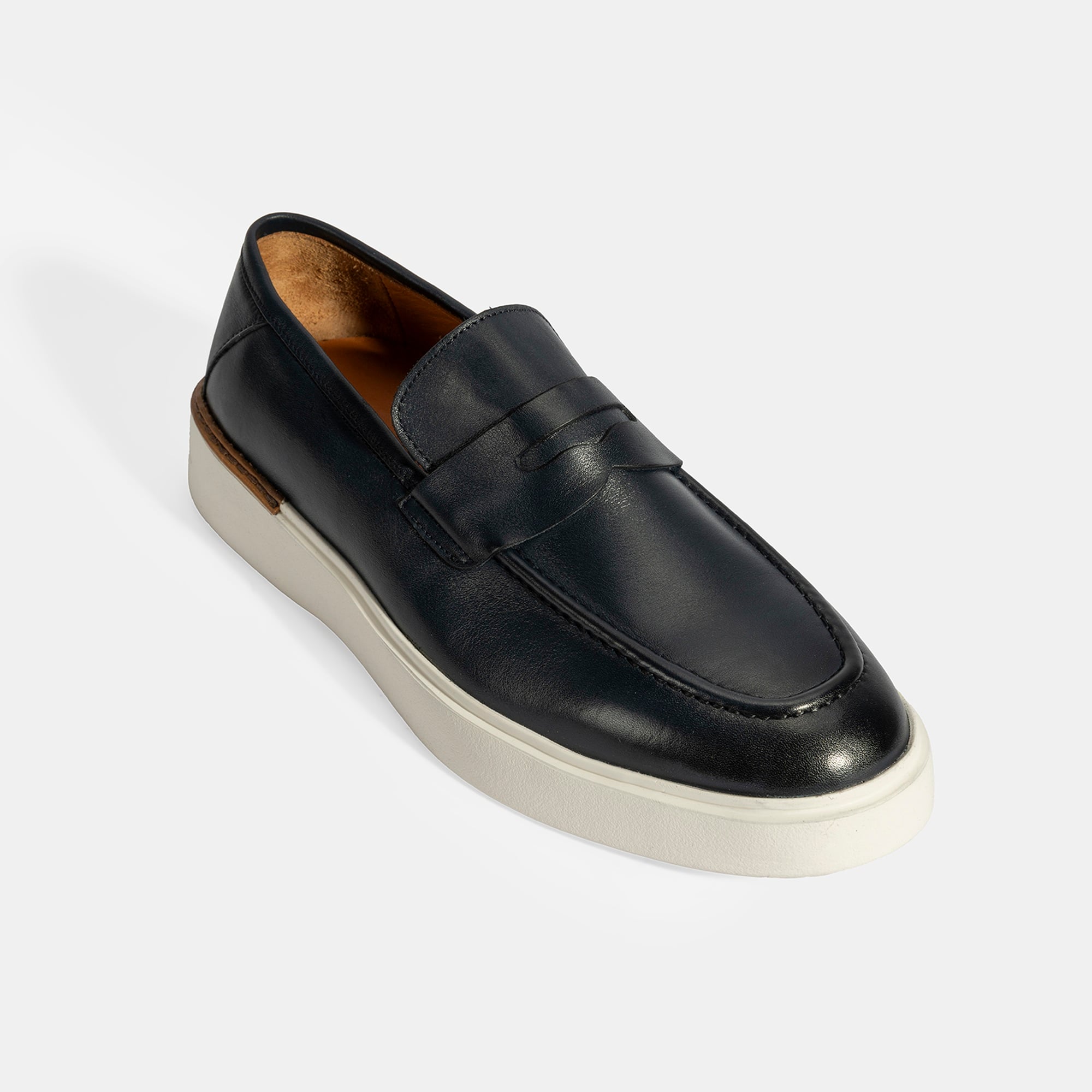 Erkek Lacivert Deri Loafer