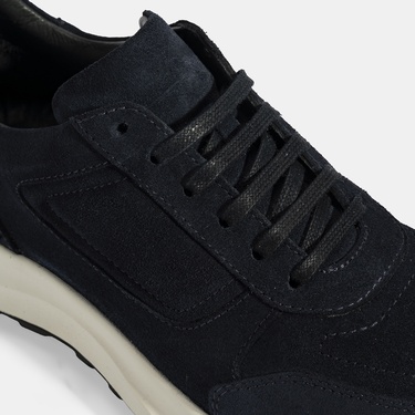  Erkek Lacivert Bağcıklı Süet Spor Ayakkabı