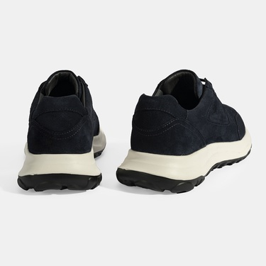  Erkek Lacivert Bağcıklı Süet Spor Ayakkabı