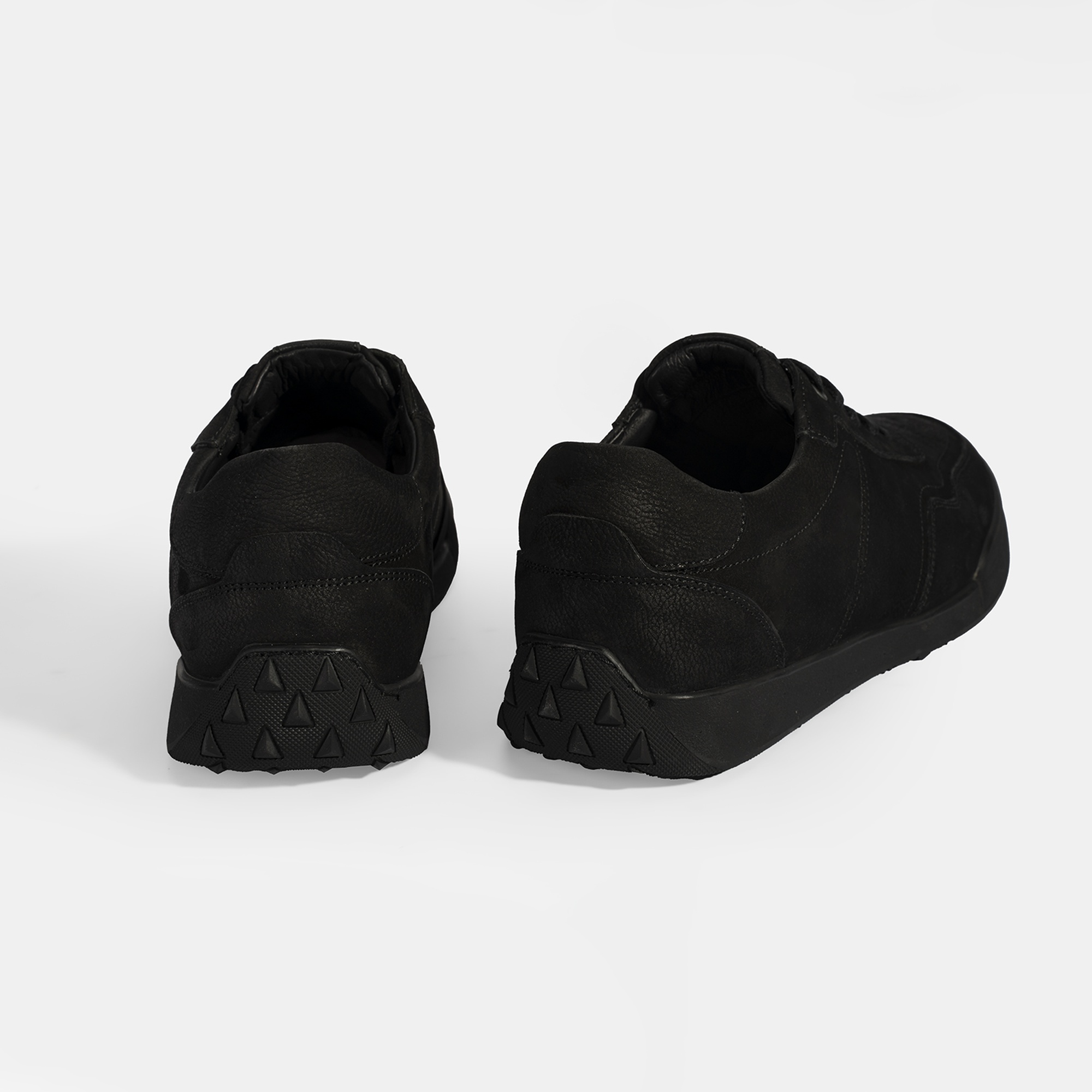 Erkek Siyah Bağcıklı Deri Spor Ayakkabı