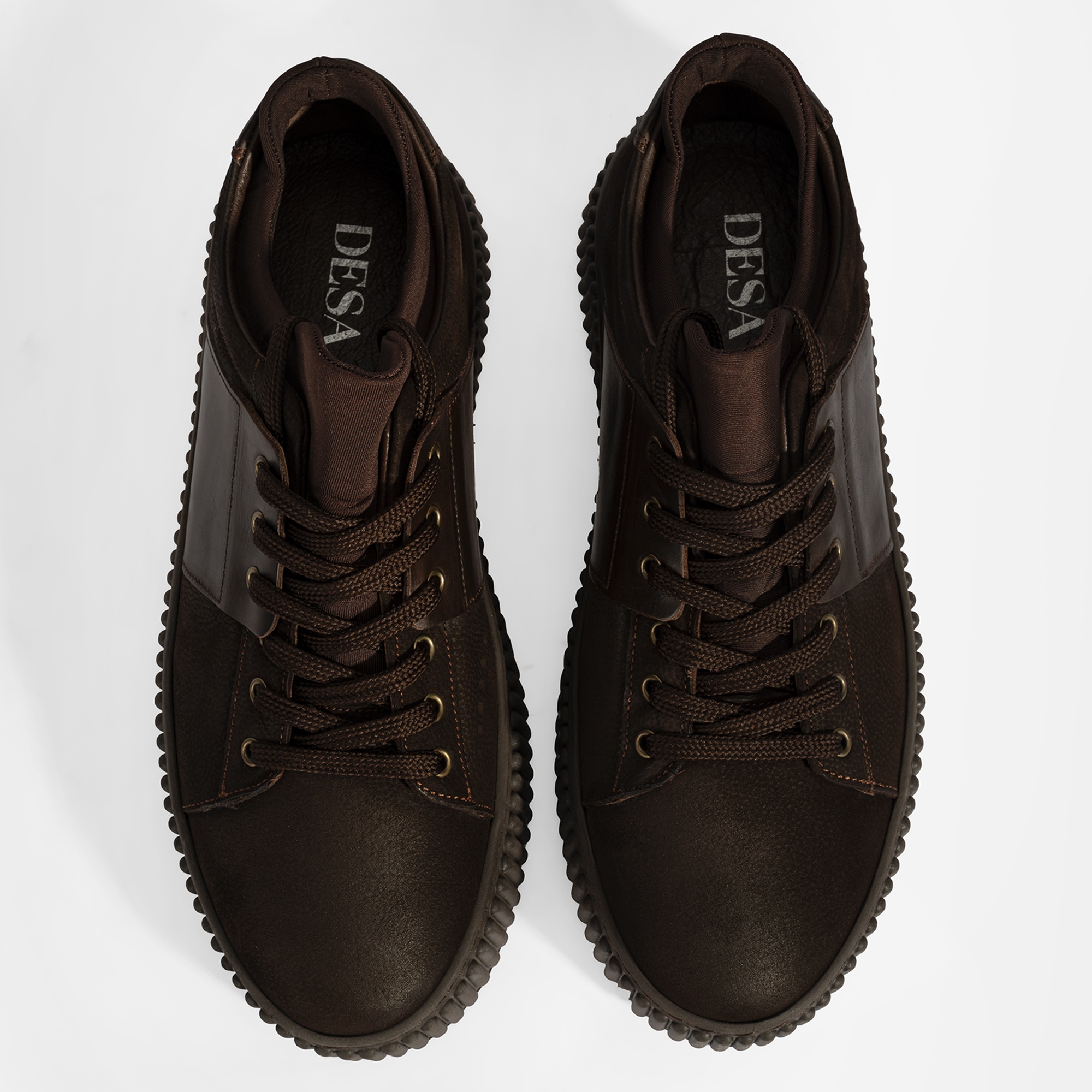 Erkek Kahve Bağcıklı Deri Spor Ayakkabı