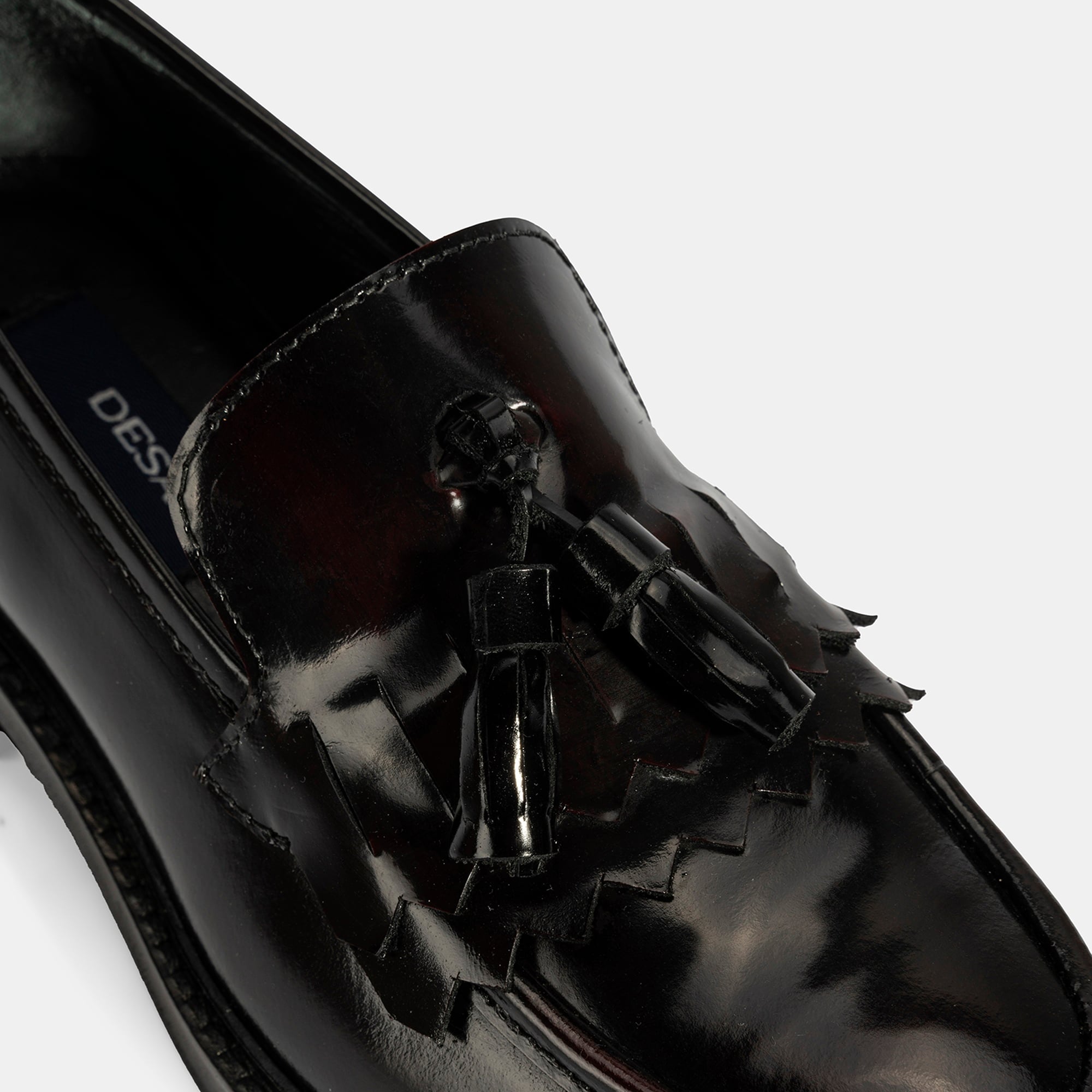 Kadın Bordo Püskül Detaylı Deri Loafer