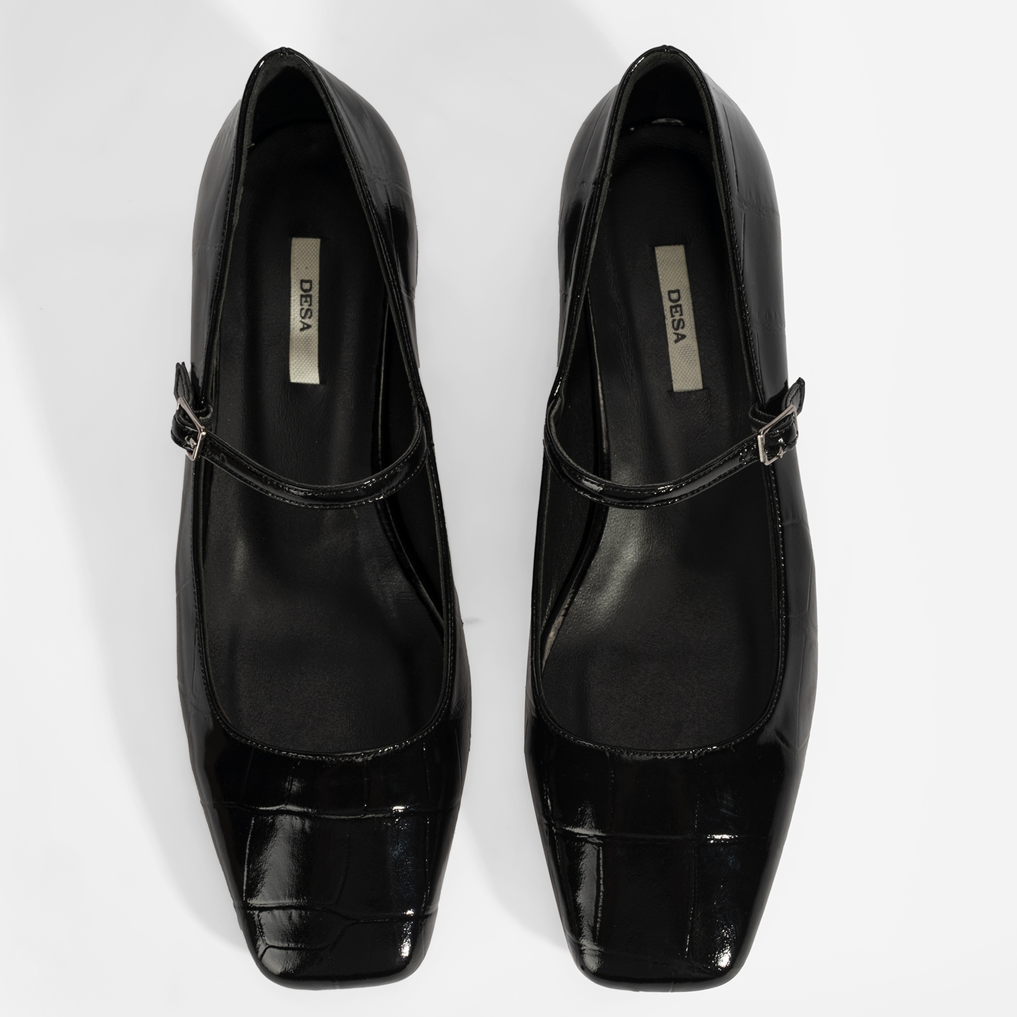 Kadın Siyah Kroko Baskılı Mary Jane Günlük Ayakkabı