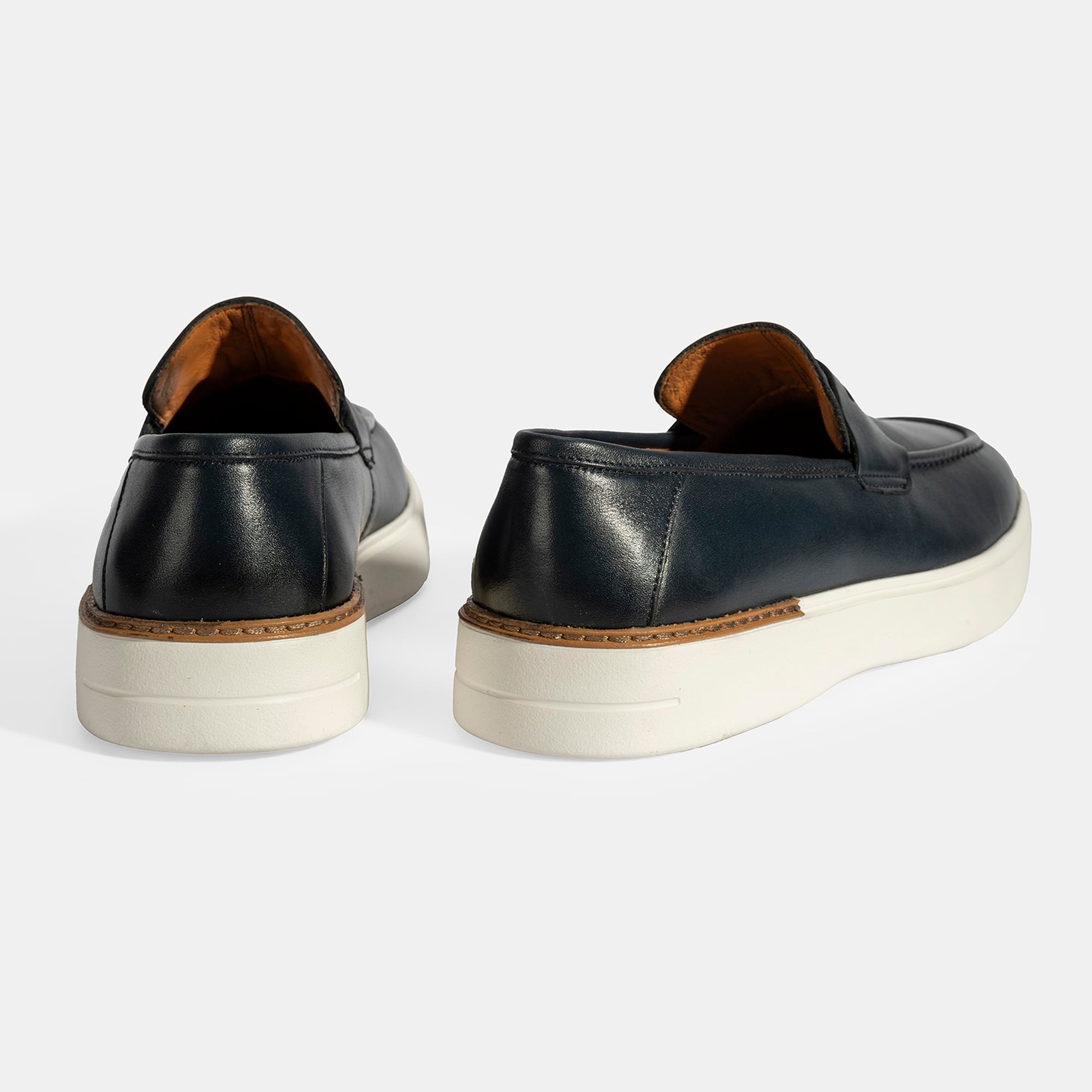 Erkek Lacivert Deri Loafer