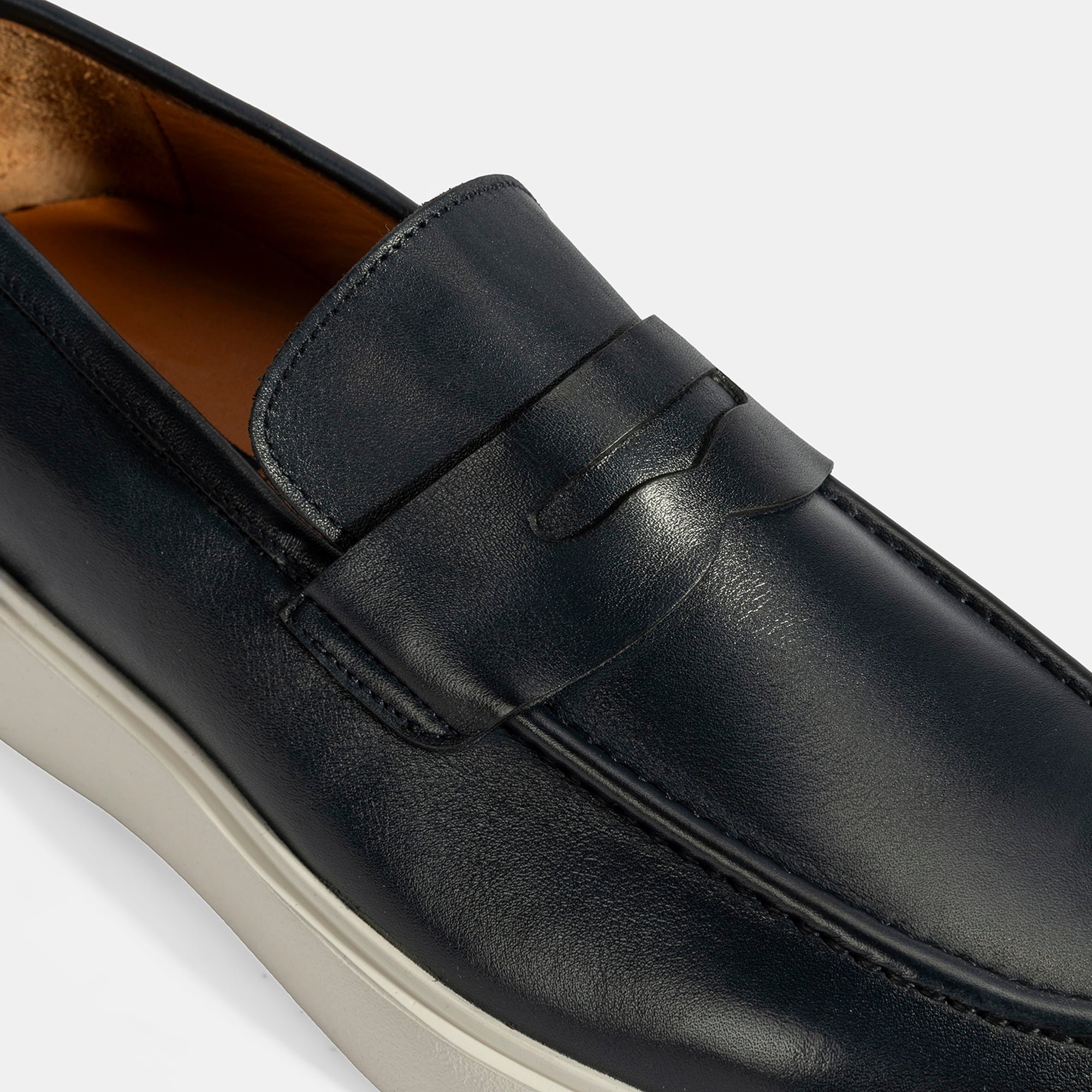 Erkek Lacivert Deri Loafer