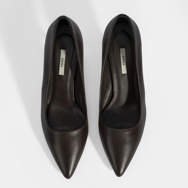  Kadın Kahve Deri Stiletto