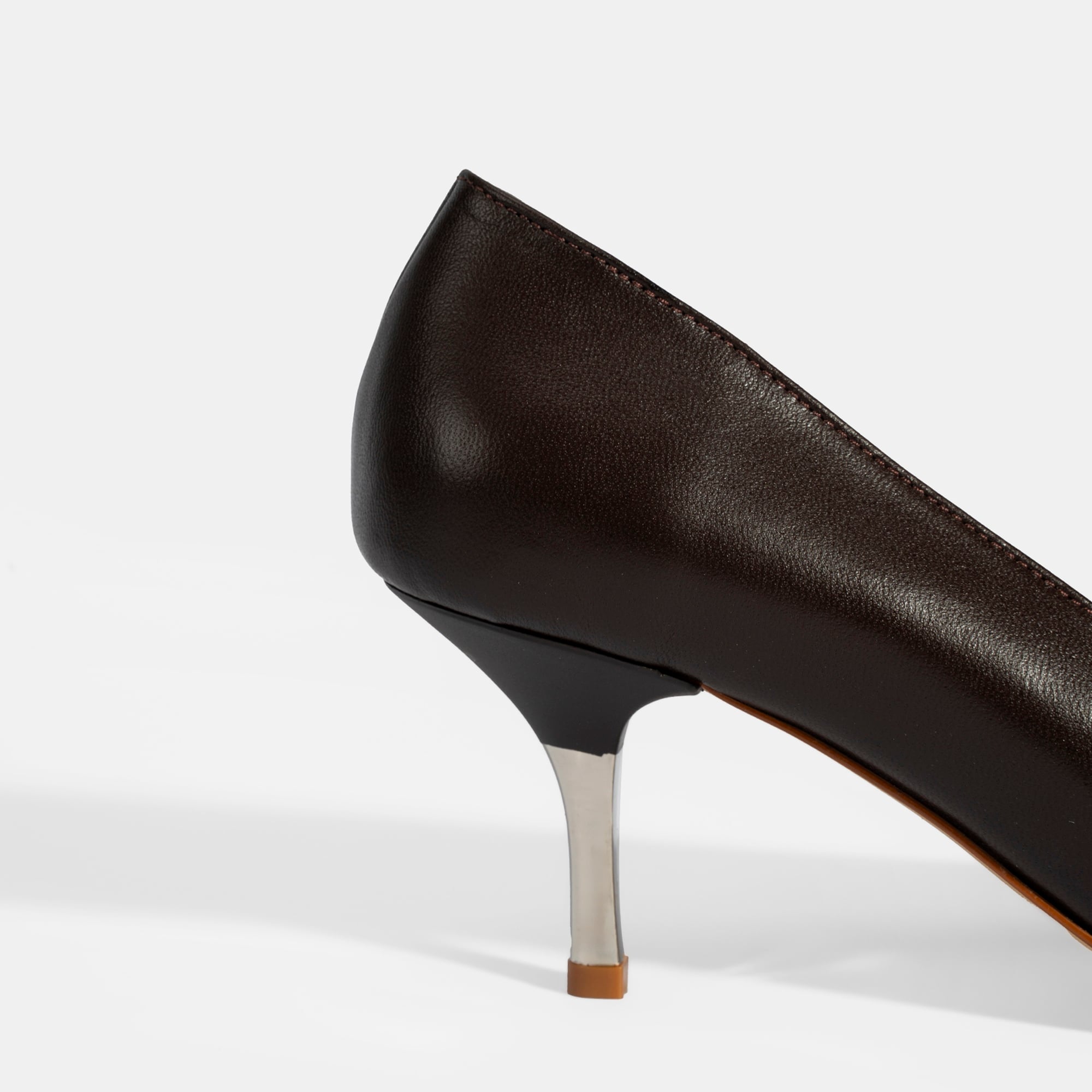 Kadın Kahve Deri Stiletto