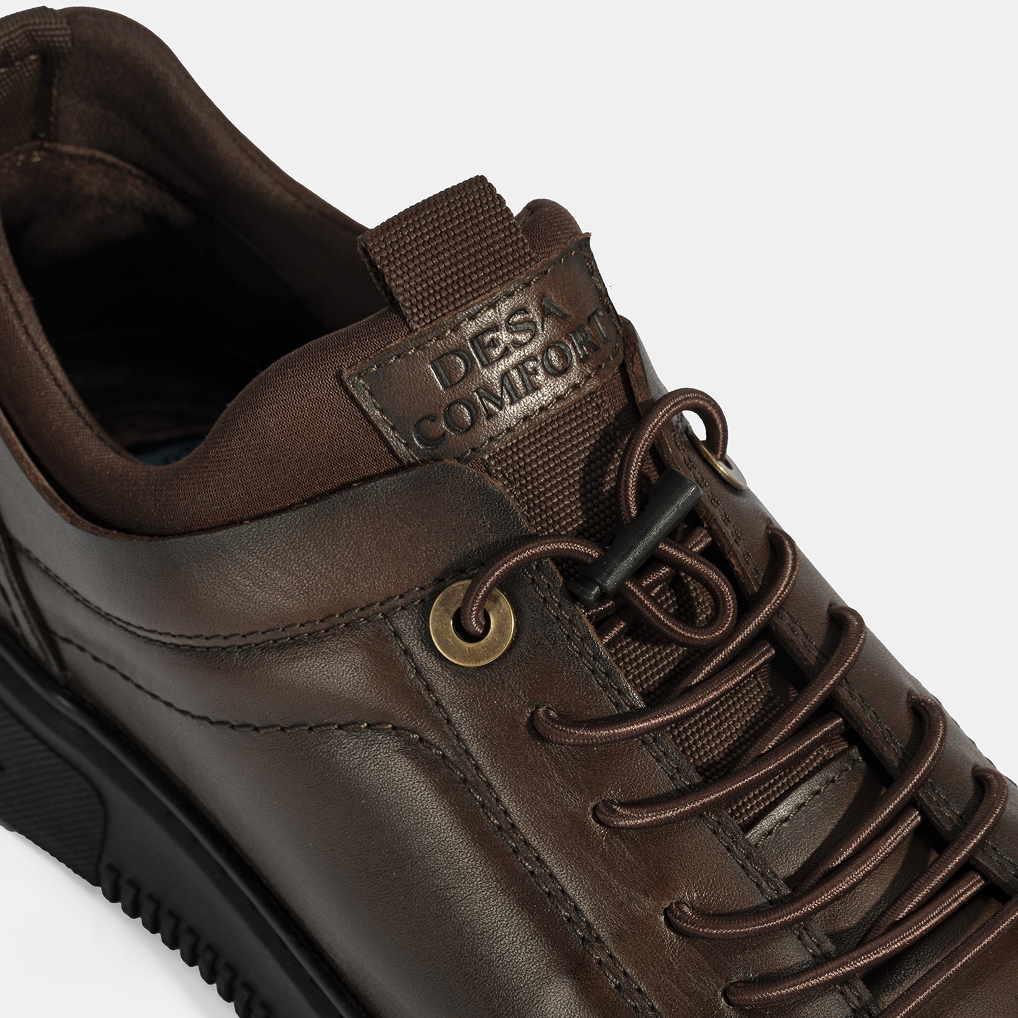 Erkek Kahve DesaComfort Bağcıklı Deri Günlük Ayakkabı