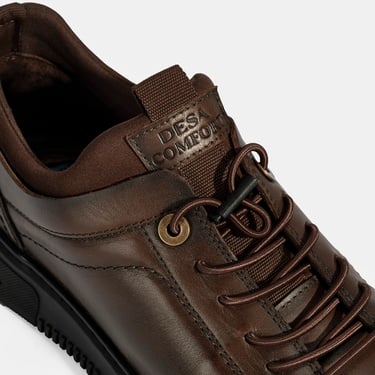  Erkek Kahve DesaComfort Bağcıklı Deri Günlük Ayakkabı