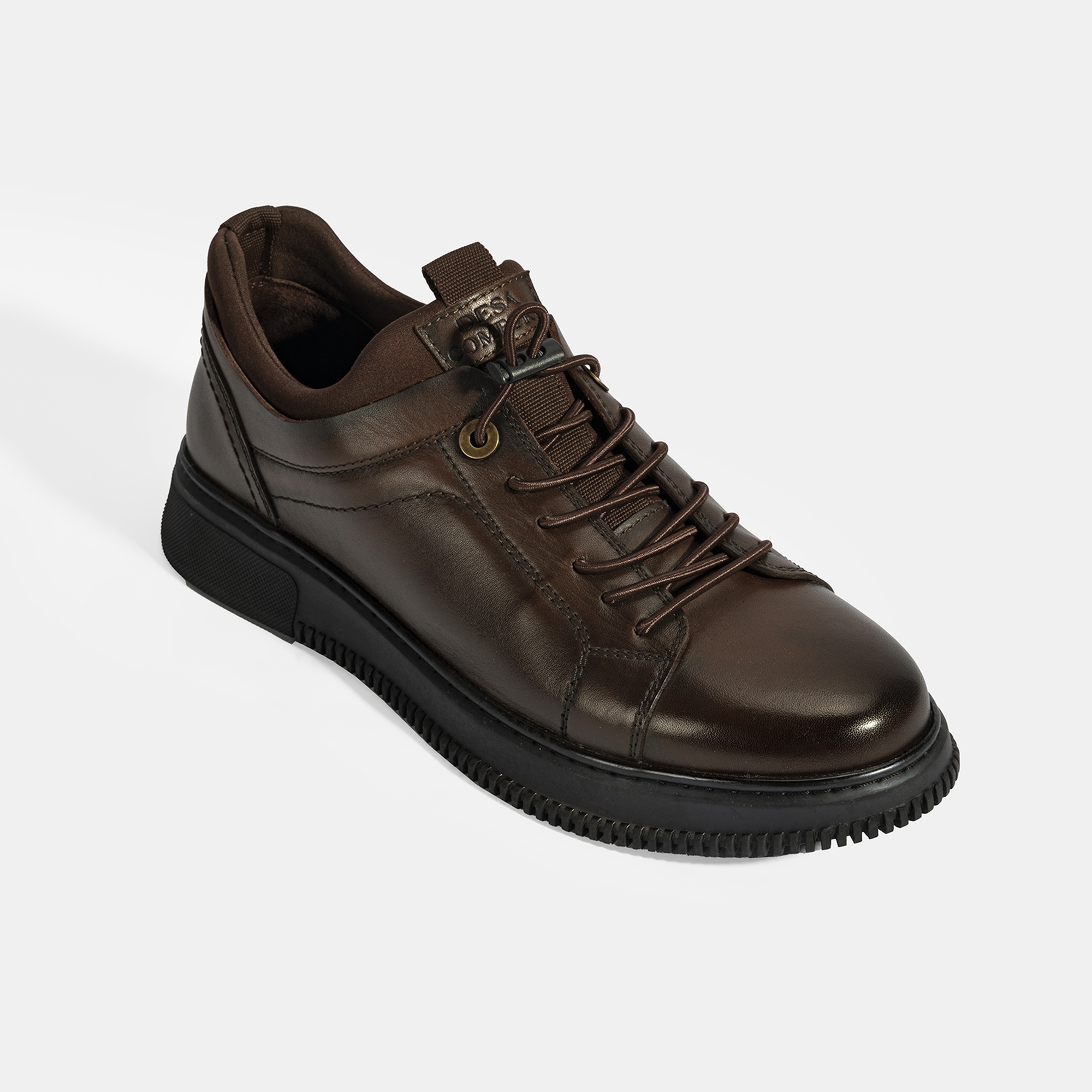 Erkek Kahve DesaComfort Bağcıklı Deri Günlük Ayakkabı