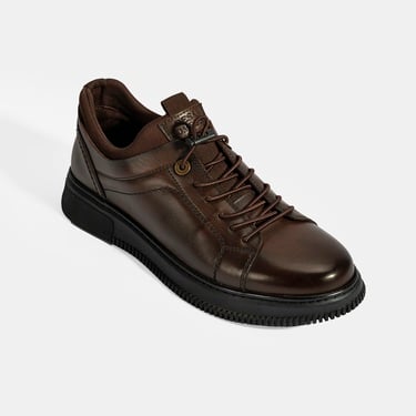  Erkek Kahve DesaComfort Bağcıklı Deri Günlük Ayakkabı