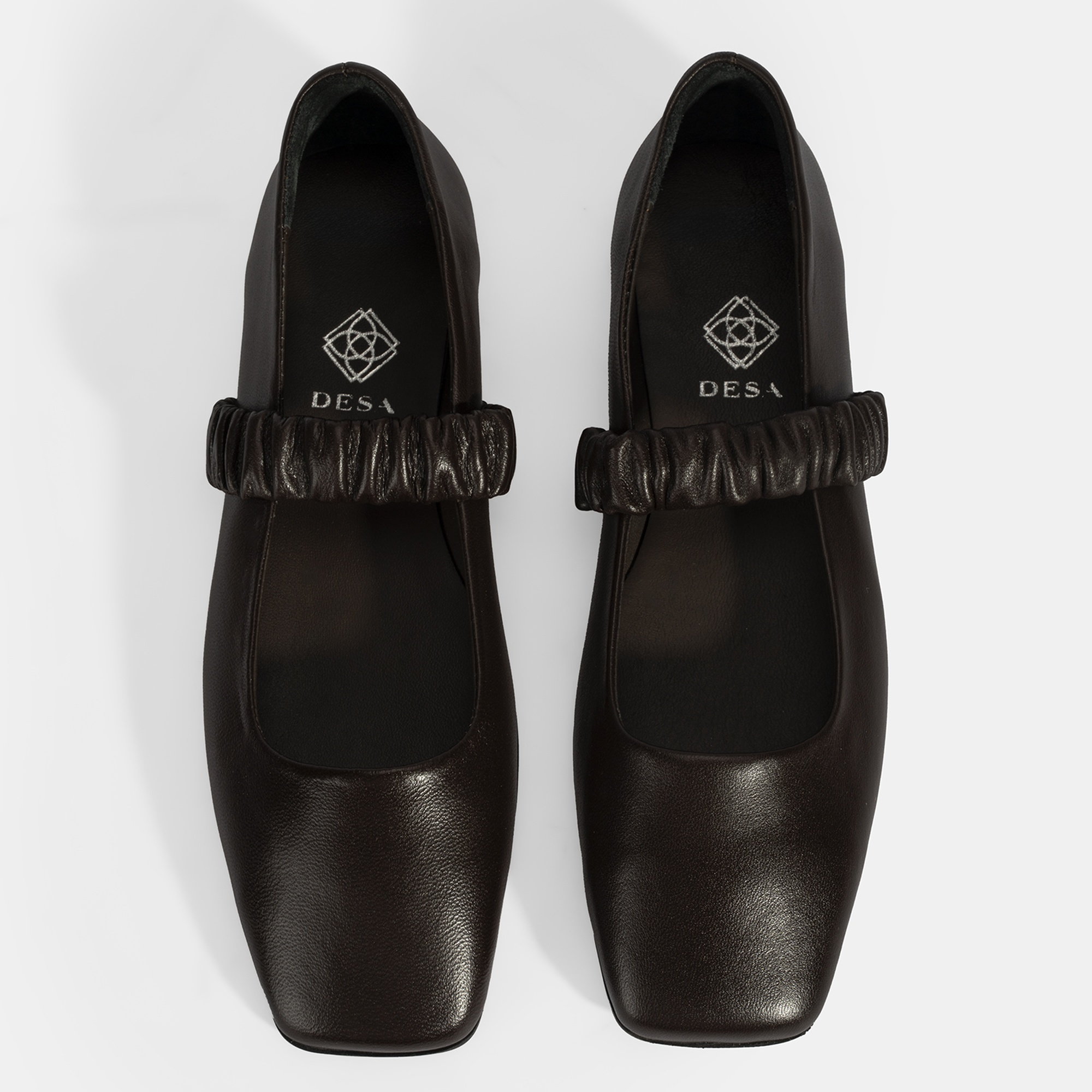 Kadın Kahve Mary Jane Deri Babet