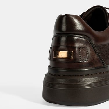  Erkek Kahve Bağcıklı Deri Günlük Ayakkabı