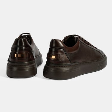  Erkek Kahve Bağcıklı Deri Günlük Ayakkabı