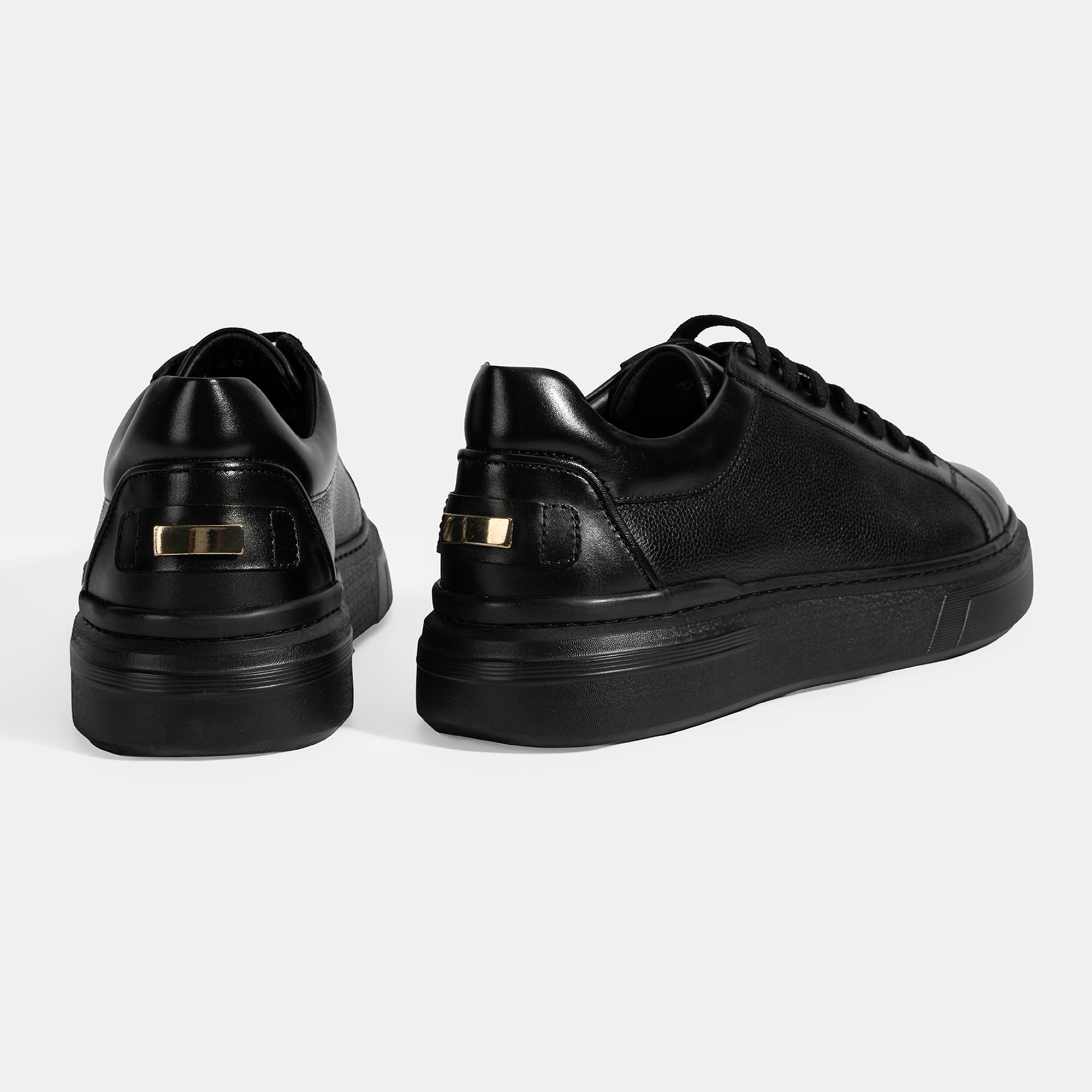 Erkek Siyah Bağcıklı Deri Günlük Ayakkabı