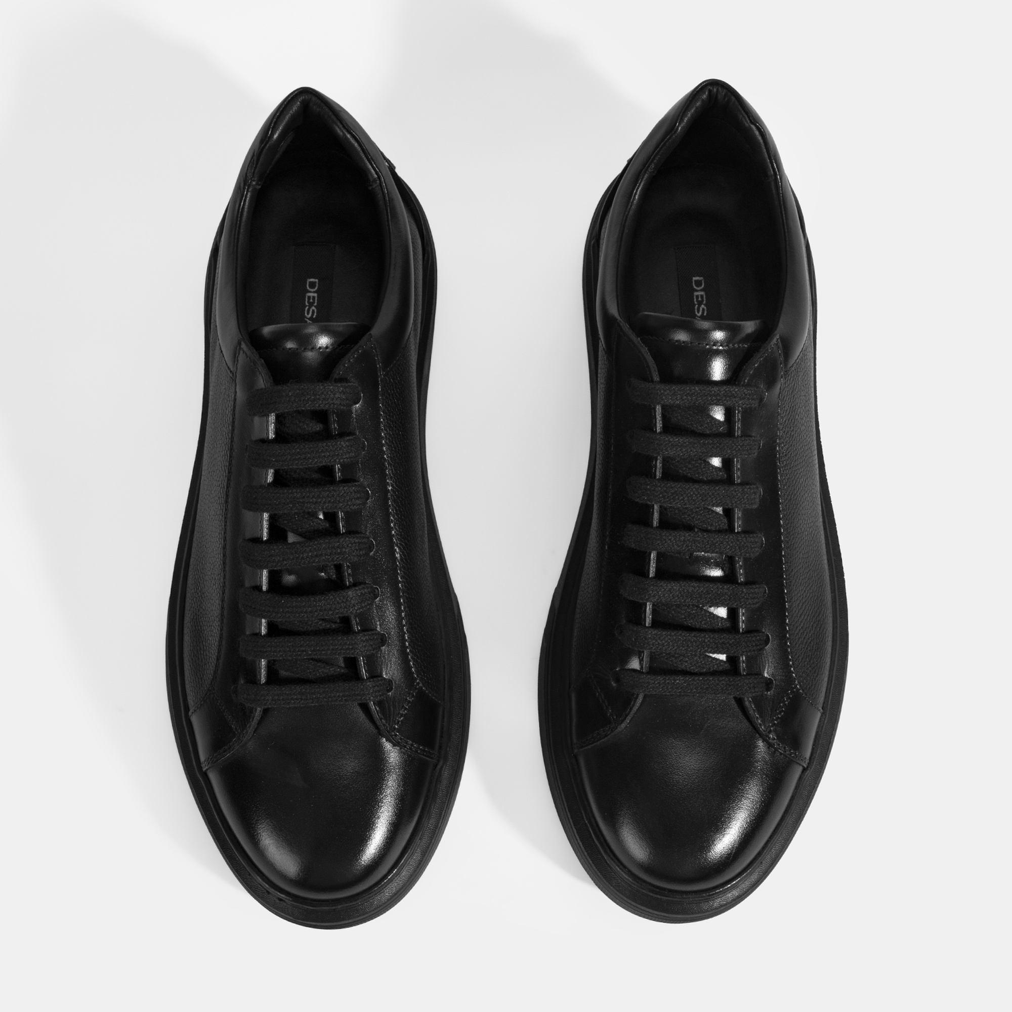 Erkek Siyah Bağcıklı Deri Günlük Ayakkabı