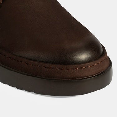  Erkek Kahve Bağcıklı Günlük Nubuk Deri Ayakkabı