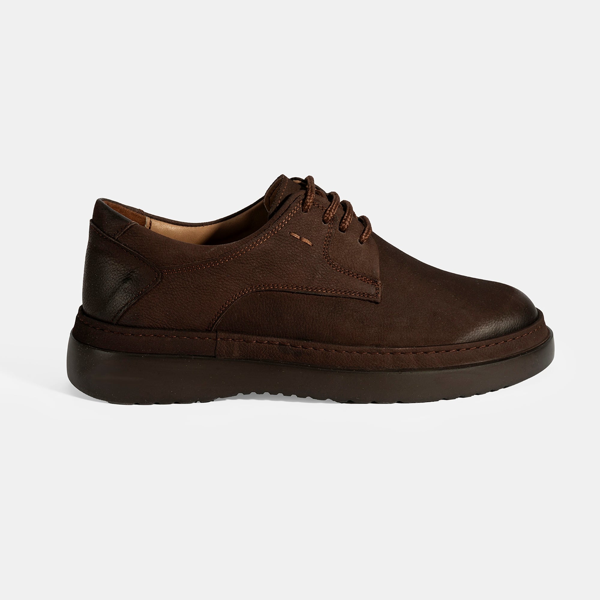 Erkek Kahve Bağcıklı Günlük Nubuk Deri Ayakkabı