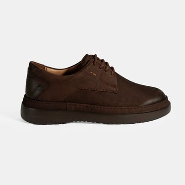  Erkek Kahve Bağcıklı Günlük Nubuk Deri Ayakkabı