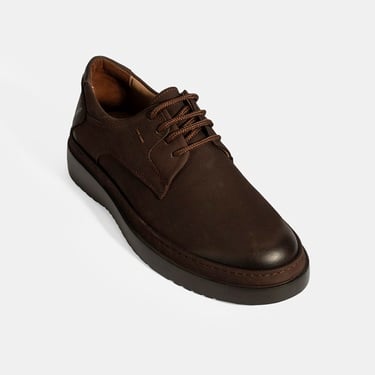  Erkek Kahve Bağcıklı Günlük Nubuk Deri Ayakkabı