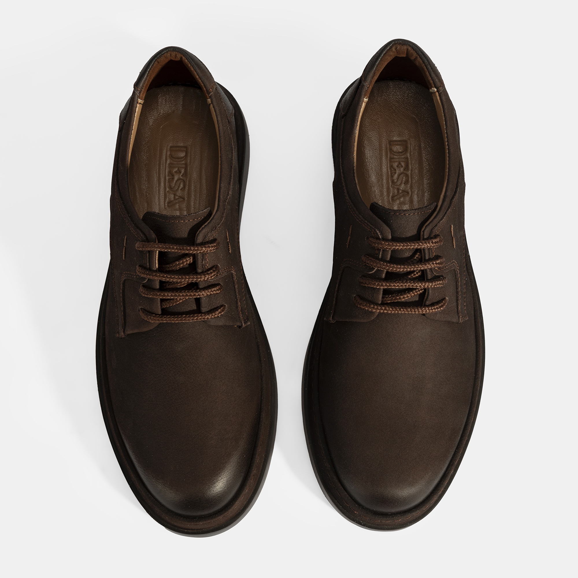 Erkek Kahve Bağcıklı Günlük Nubuk Deri Ayakkabı