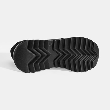  Kadın Siyah Bağcıklı Deri Spor Ayakkabı