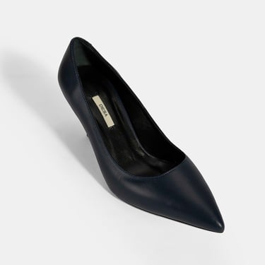  Kadın Lacivert Deri Stiletto