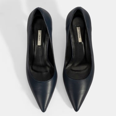  Kadın Lacivert Deri Stiletto