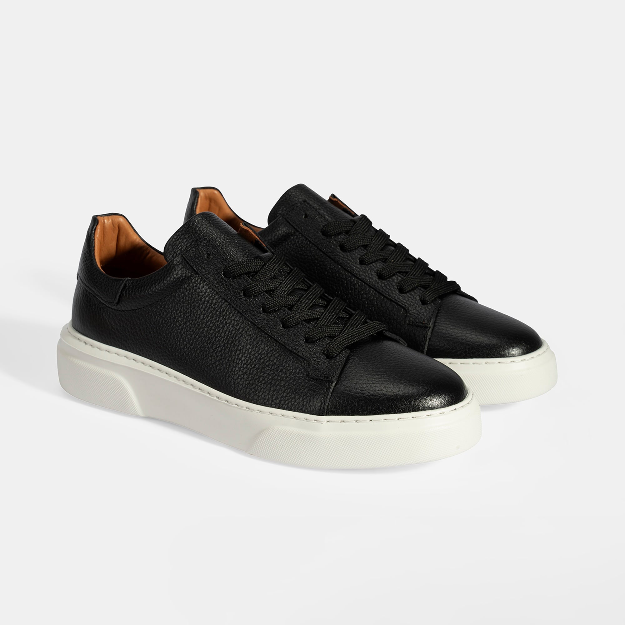 Erkek Siyah Bağcıklı Deri Günlük Ayakkabı