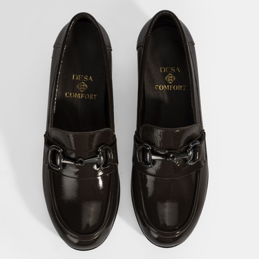  Kadın Kahve DesaComfort Topuklu Rugan Ayakkabı