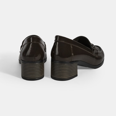  Kadın Kahve DesaComfort Topuklu Rugan Ayakkabı