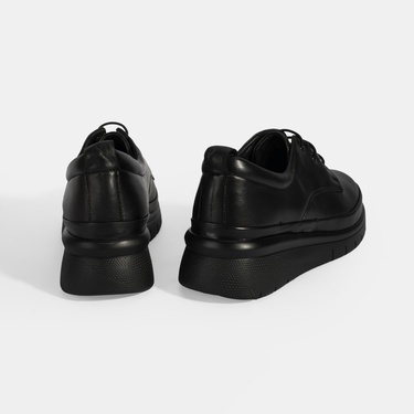  Kadın Siyah Bağcıklı DesaComfort Deri Ayakkabı