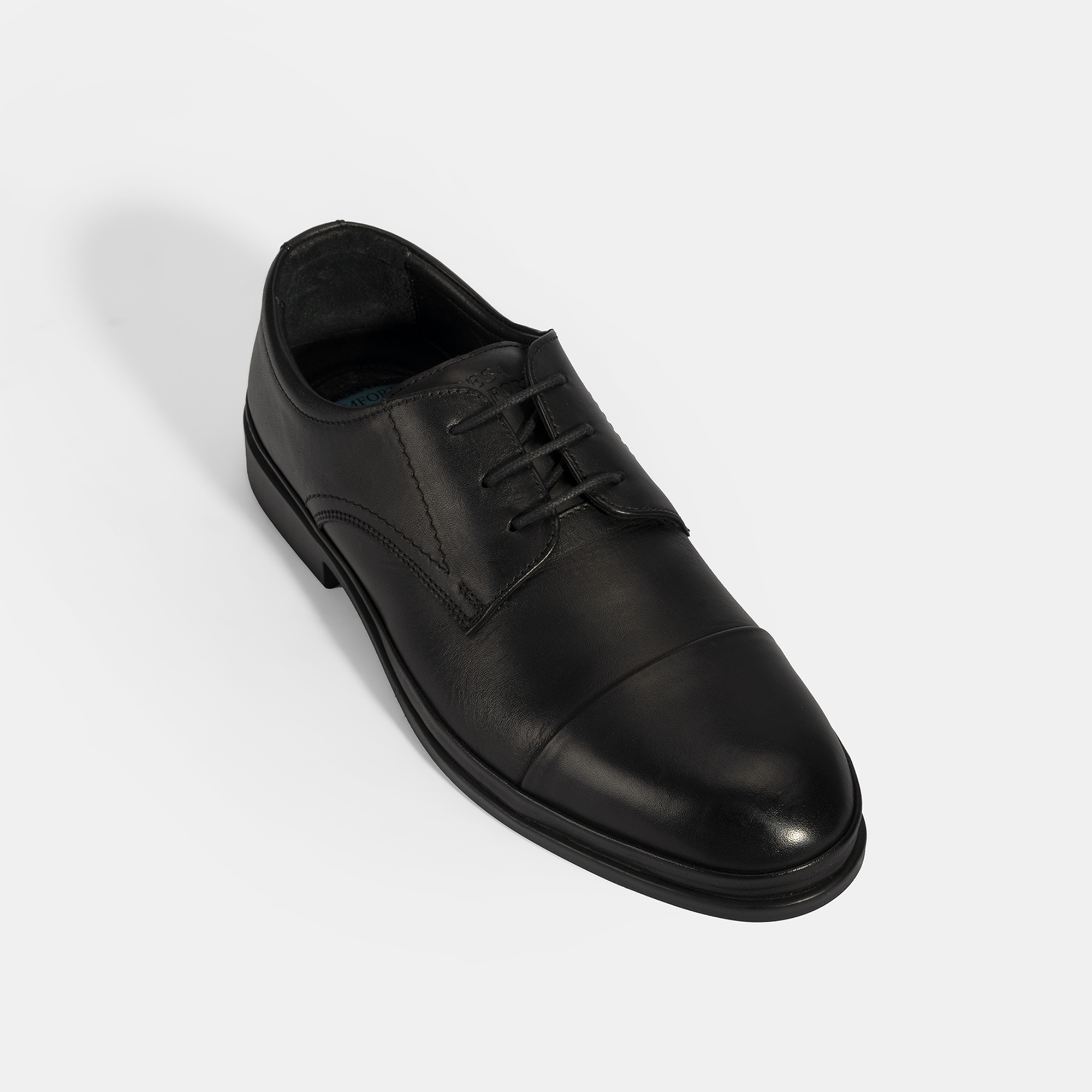 Erkek Siyah DesaComfort Bağcıklı Deri Ayakkabı