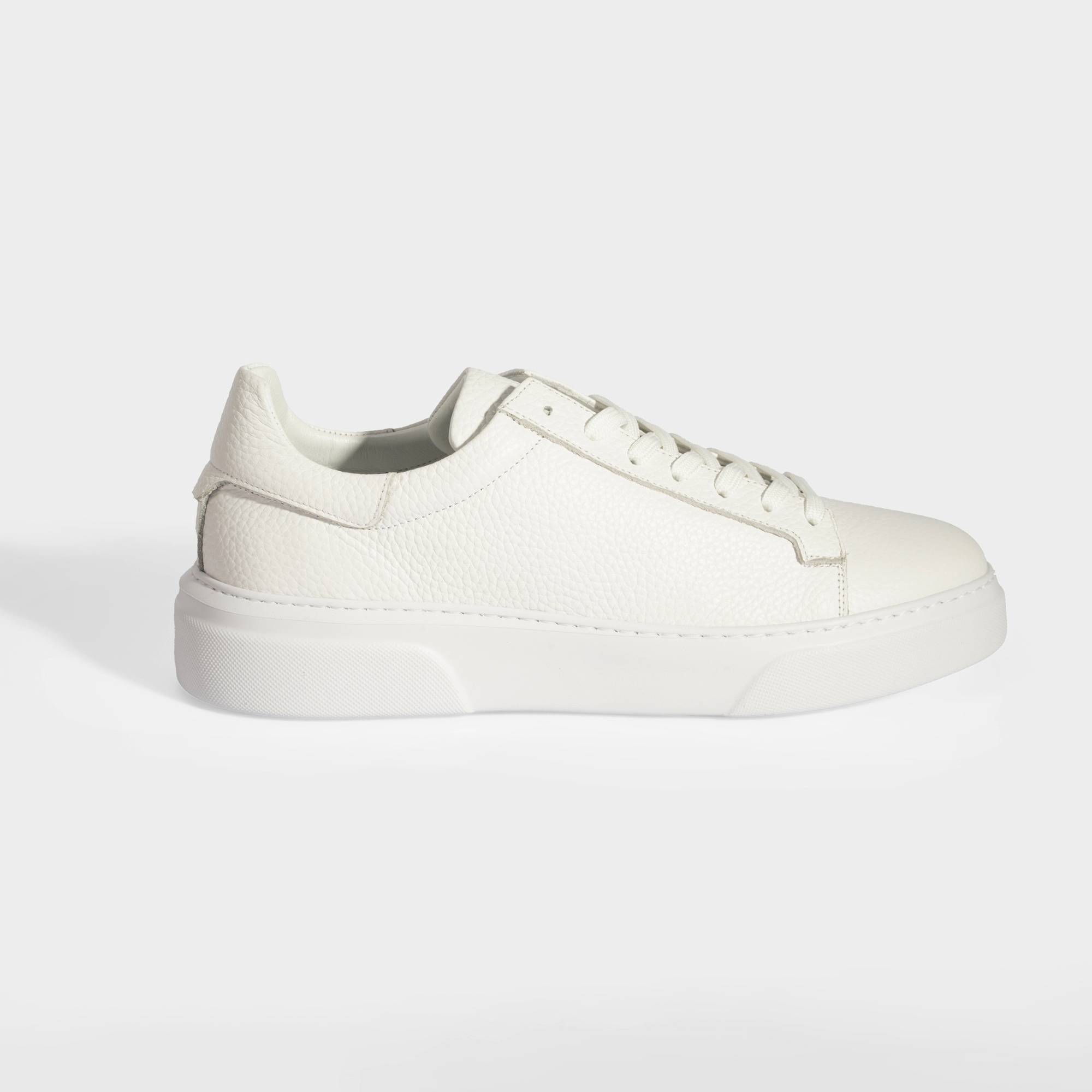 Erkek Beyaz Bağcıklı Deri Günlük Ayakkabı