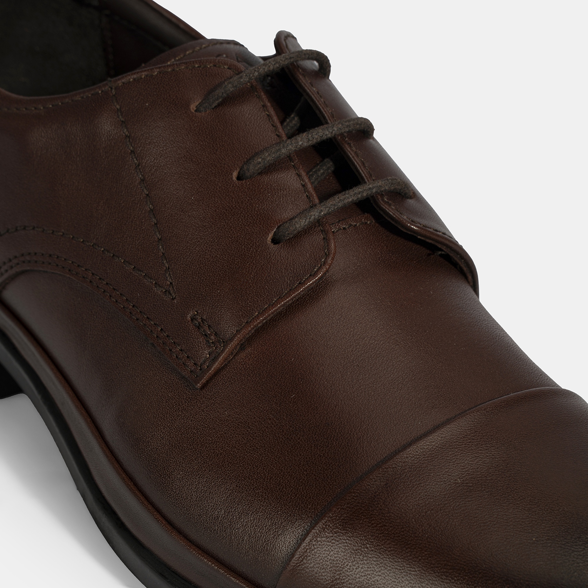 Erkek Kahve DesaComfort Bağcıklı Deri Ayakkabı