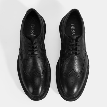  Erkek Siyah Bağcıklı Klasik Ayakkabı