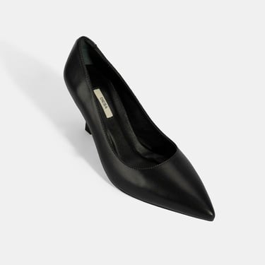  Kadın Siyah Deri Stiletto