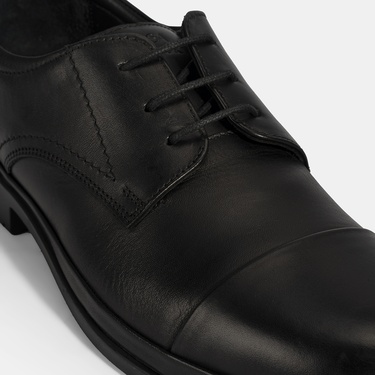  Erkek Siyah DesaComfort Bağcıklı Deri Ayakkabı