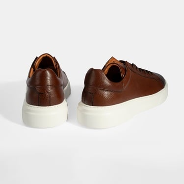  Erkek Taba Bağcıklı Deri Günlük Ayakkabı