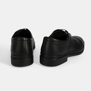  Erkek Siyah DesaComfort Bağcıklı Deri Ayakkabı