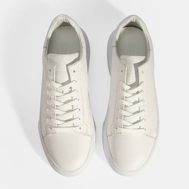  Erkek Beyaz Bağcıklı Deri Günlük Ayakkabı