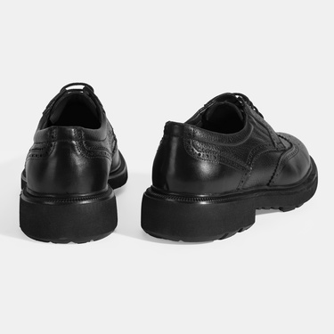  Erkek Siyah Bağcıklı Klasik Ayakkabı
